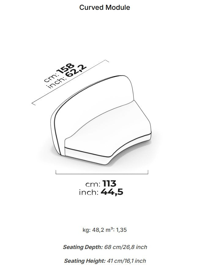 10 модула за модулен диван «Icona» + конзолна масичка, лежанка