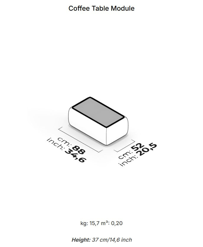 10 модула за модулен диван «Icona» + конзолна масичка, лежанка