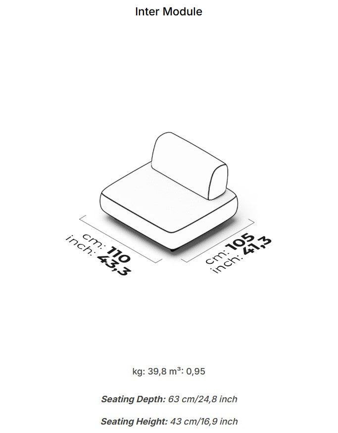 10 модула за модулен разтегателен диван «Bon Bon Linea»