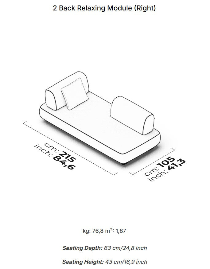 10 модула за модулен разтегателен диван «Bon Bon Linea»