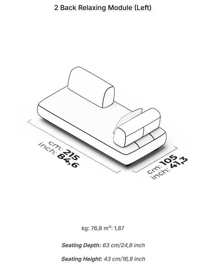 10 модула за модулен разтегателен диван «Bon Bon Linea»
