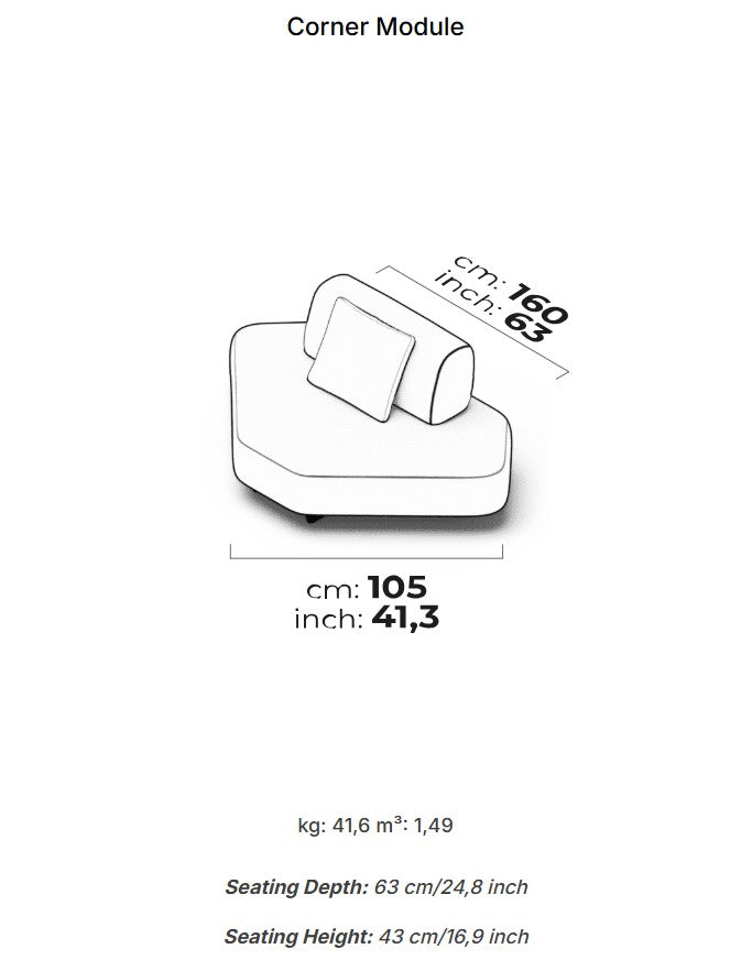 10 модула за модулен разтегателен диван «Bon Bon Linea»