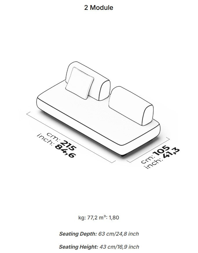 10 модула за модулен разтегателен диван «Bon Bon Linea»