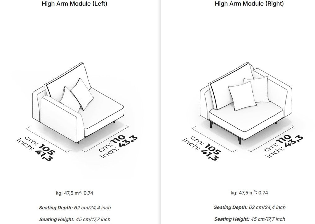 8 модула за модулен диван «Loft»