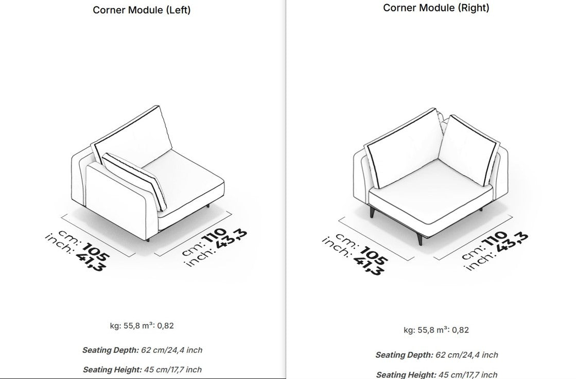 8 модула за модулен диван «Loft»