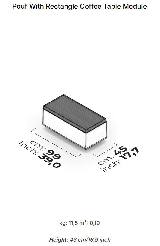 26 модула за модулен диван «Plus Poufy»