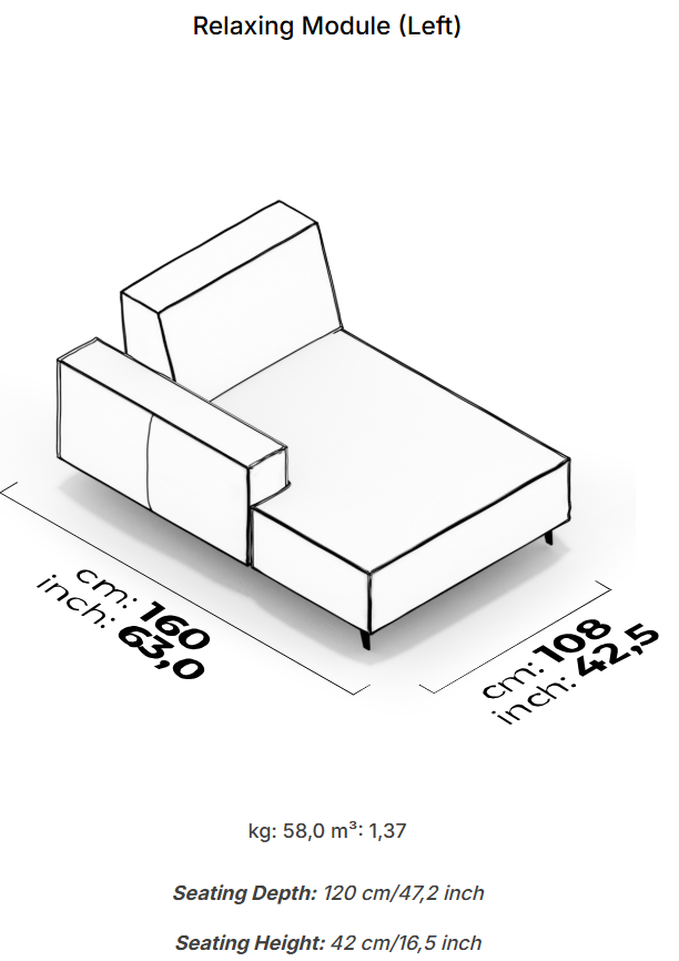 18 модула за модулен разтегателен диван «Air Cavalli Relax»