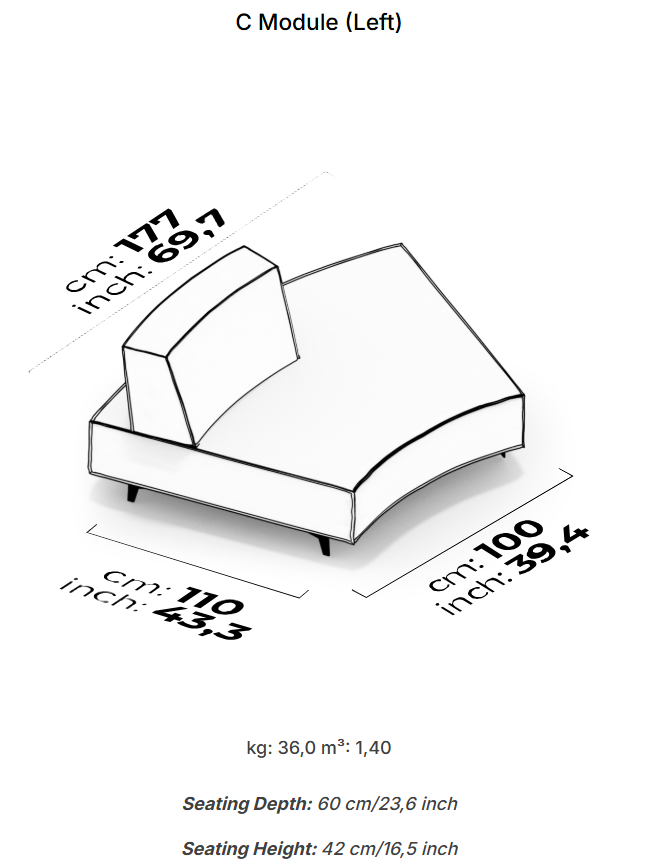 18 модула за модулен разтегателен диван «Air Cavalli Relax»