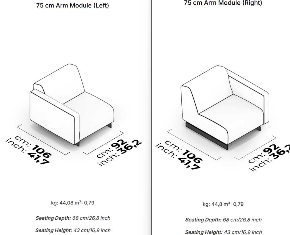 20 модула за модулен диван «Heritage»