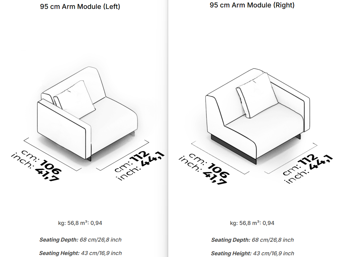 20 модула за модулен диван «Heritage»
