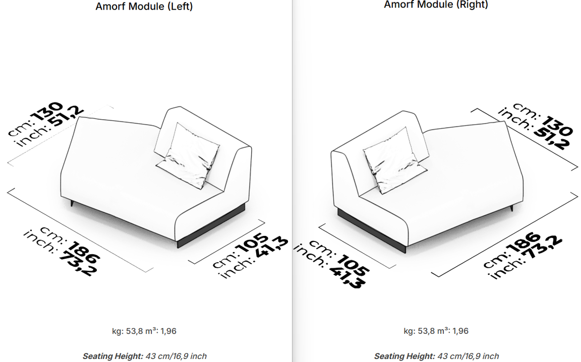 20 модула за модулен диван «Heritage»