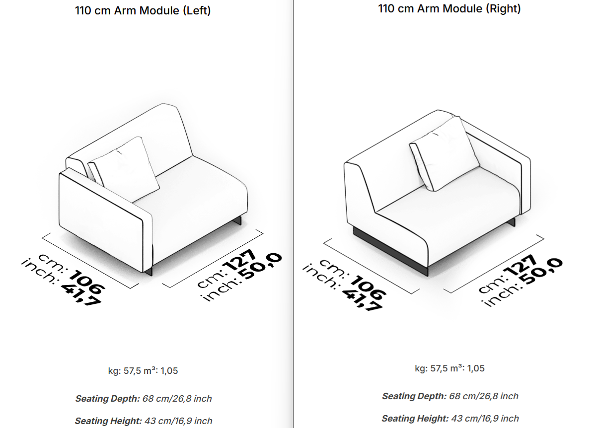 20 модула за модулен диван «Heritage»