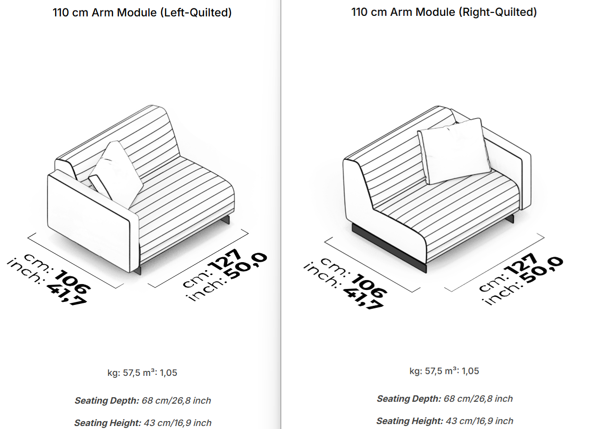 20 модула за модулен диван «Heritage»