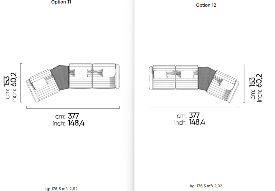 69 готови конфигурации на модулен диван «Heritage»