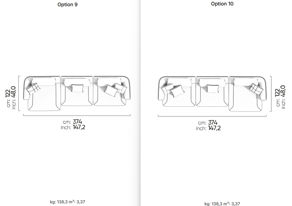 33 готови конфигурации на модулен диван «Lugano»