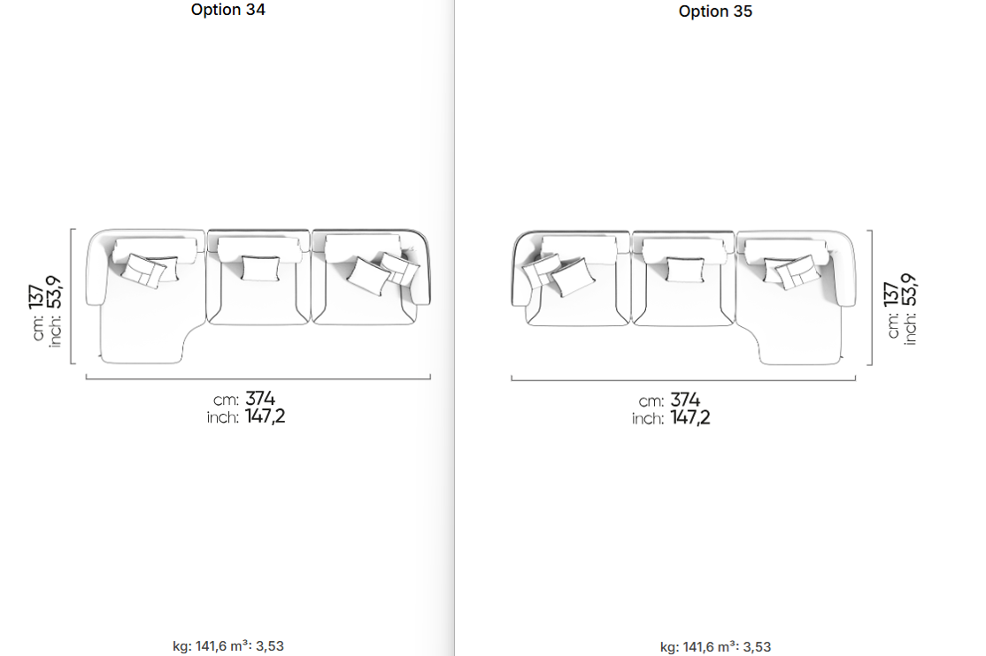 33 готови конфигурации на модулен диван «Lugano»