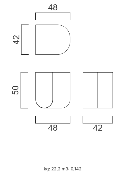Нощно шкафче «Shiny» - метална конструкция, размер 48х50х42см