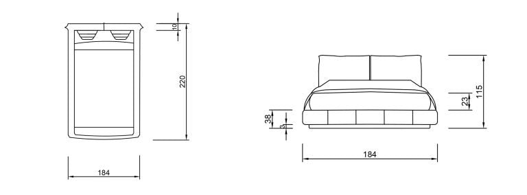 Тапицирано легло «Sky» с регулираща табла, с място за съхранение