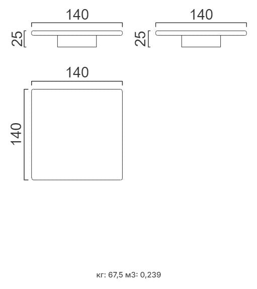 Холна маса «Soul Big» с размер 140х25х140см