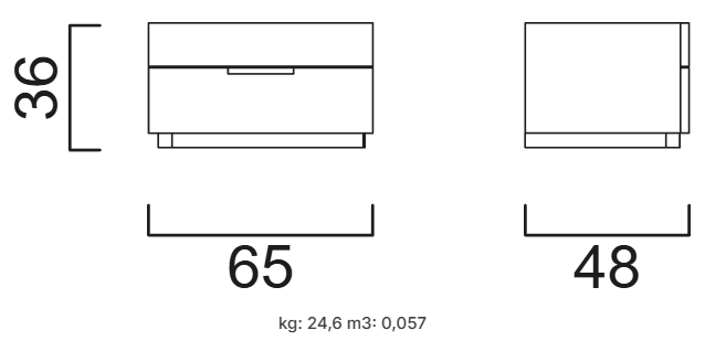 Нощно шкафче «Tulsa Black» + две чекмеджета, естествен фурнир, с избор на размер