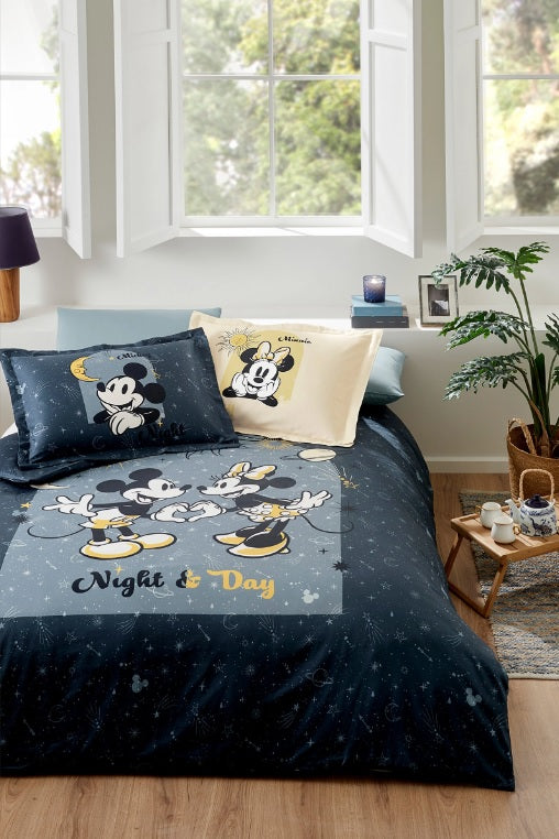 Двоен спален комплект «Mickey & Minnie Mouse» - 4 части, памук