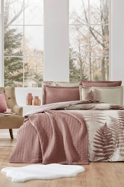 Двоен спален комплект «Love Ladder» с покривало, 7 части, памук