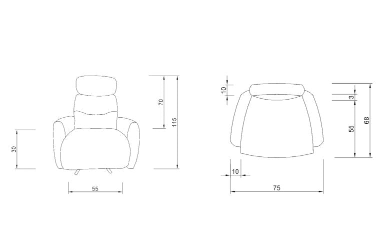 Кресло «Urla» - с електрически релакс механизъм, USB зарядна станция