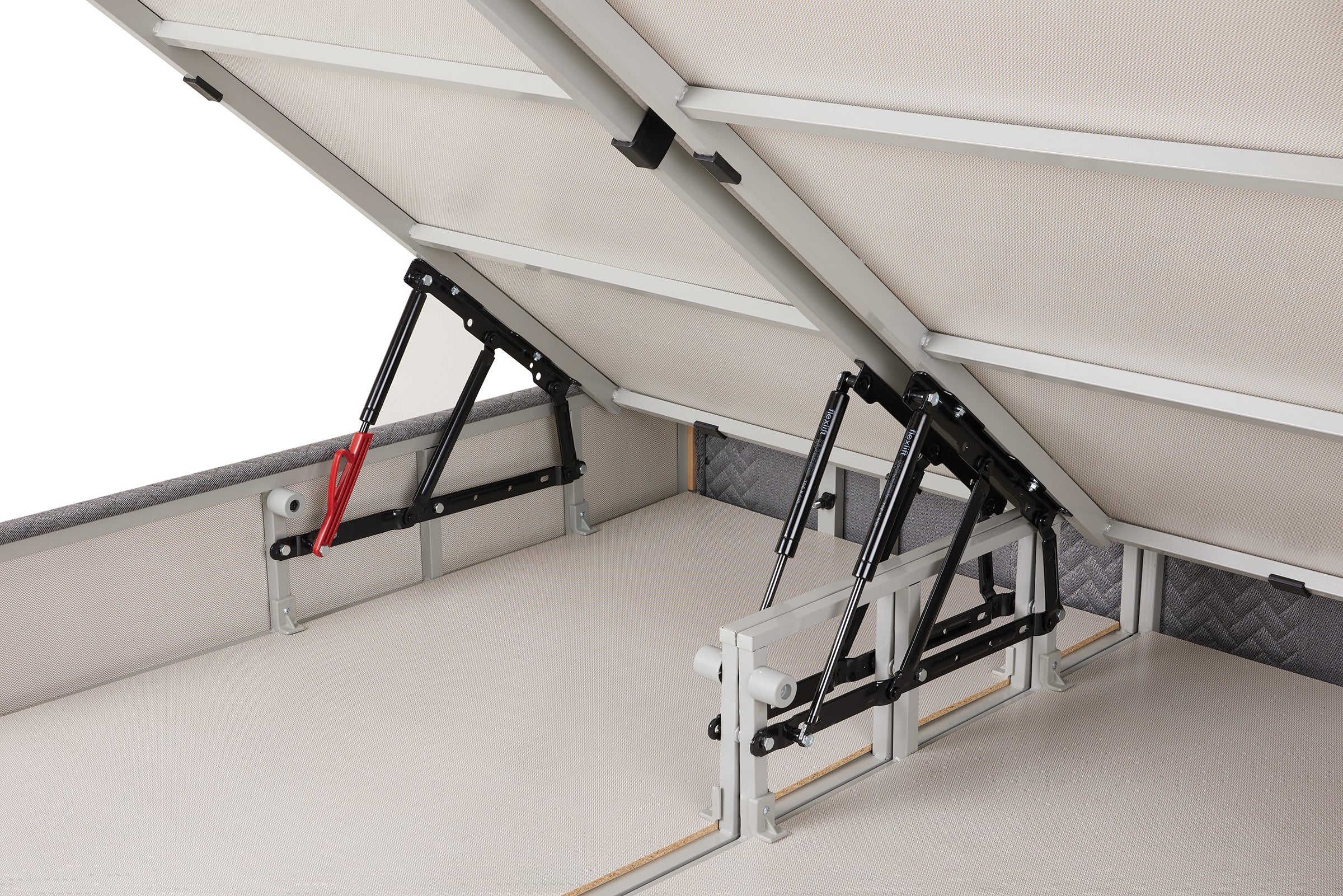 Тапицирано легло «Visco Dynamic» + Матрак и табла - с място за съхранение, матрак с технология Fresche