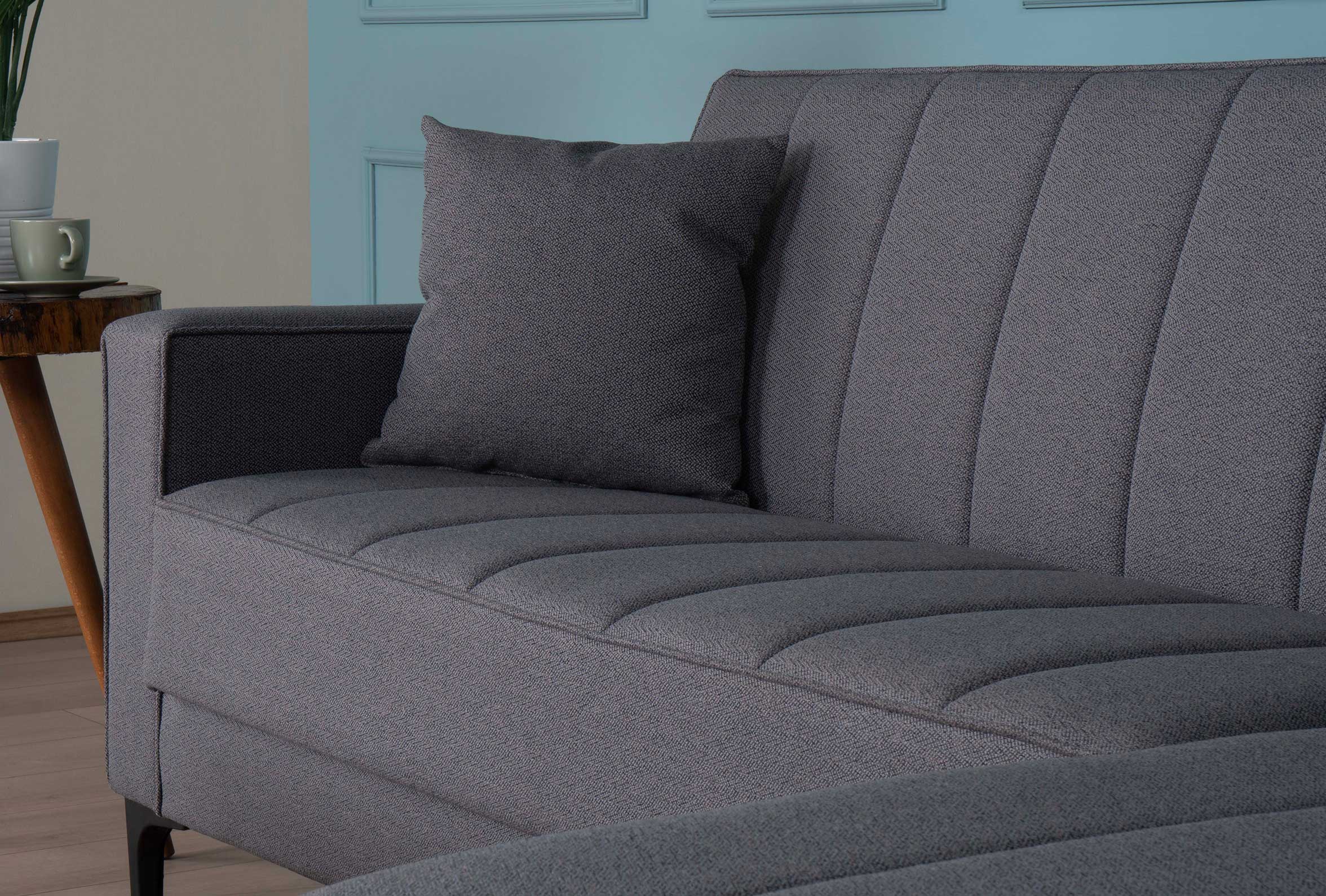 Ъглов разтегателен диван «Vela» + две декоративни възглавници, ширина 259см