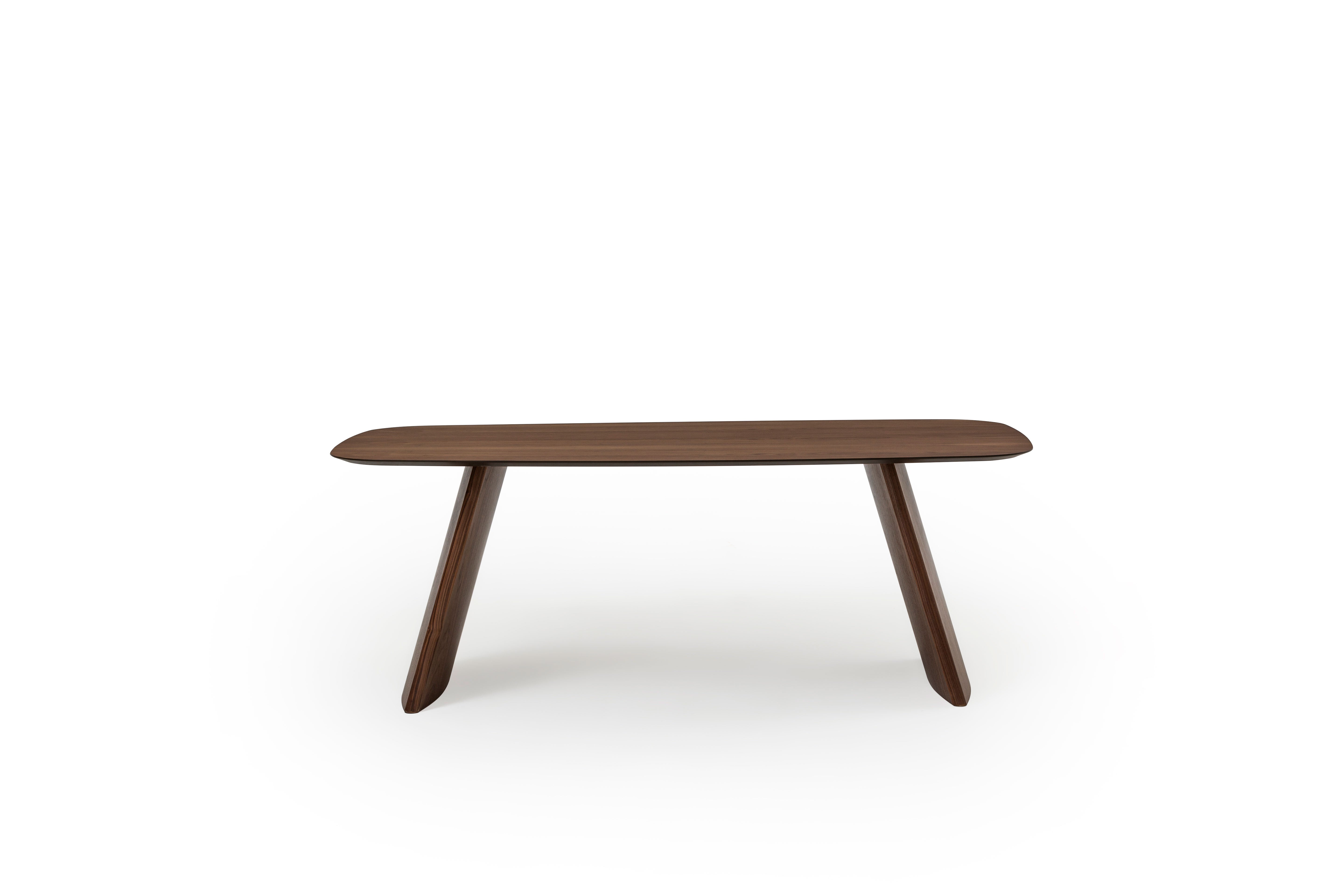 Трапезна маса «Delta Bej Walnut» + керамичен плот и естествен фурнир