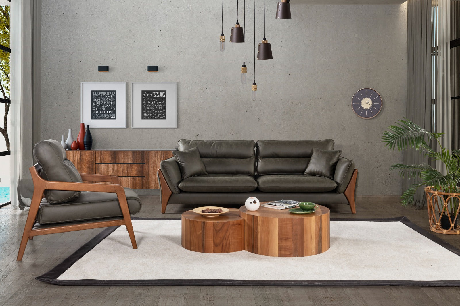 Триместен разтегателен диван «Soft» + 2 декоративни възглавници, ширина 235см