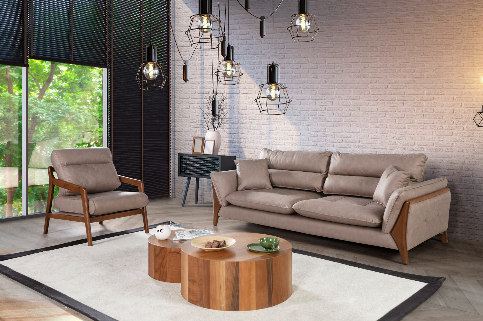 Триместен разтегателен диван «Soft» + 2 декоративни възглавници, ширина 235см