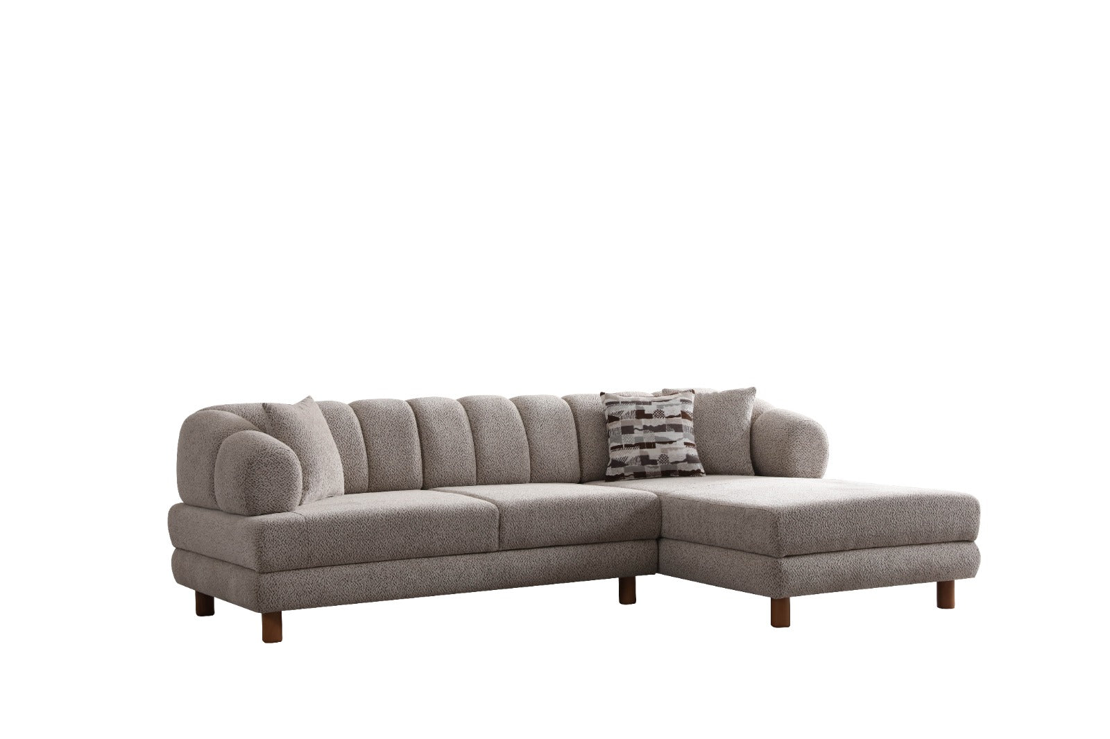 Ъглов разтегателен диван «Lion» + три декоративни възглавници, с място за съхранение, ширина 265см