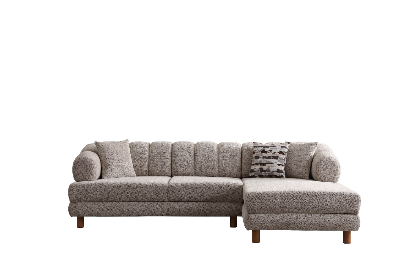 Ъглов разтегателен диван «Lion» + три декоративни възглавници, с място за съхранение, ширина 265см