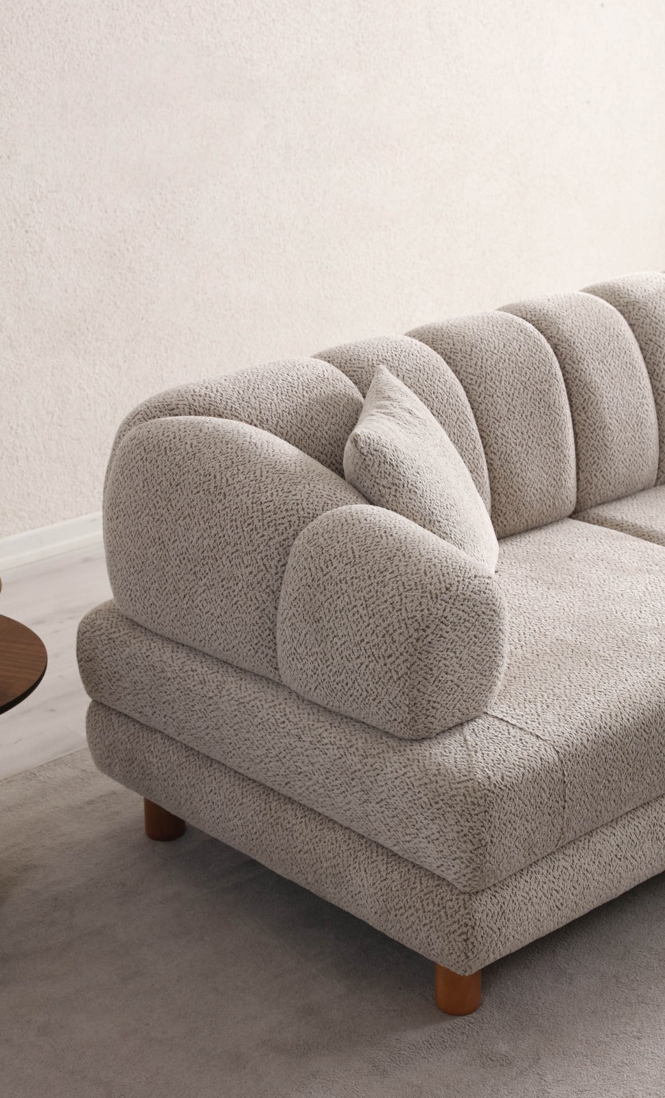 Ъглов разтегателен диван «Lion» + три декоративни възглавници, с място за съхранение, ширина 265см