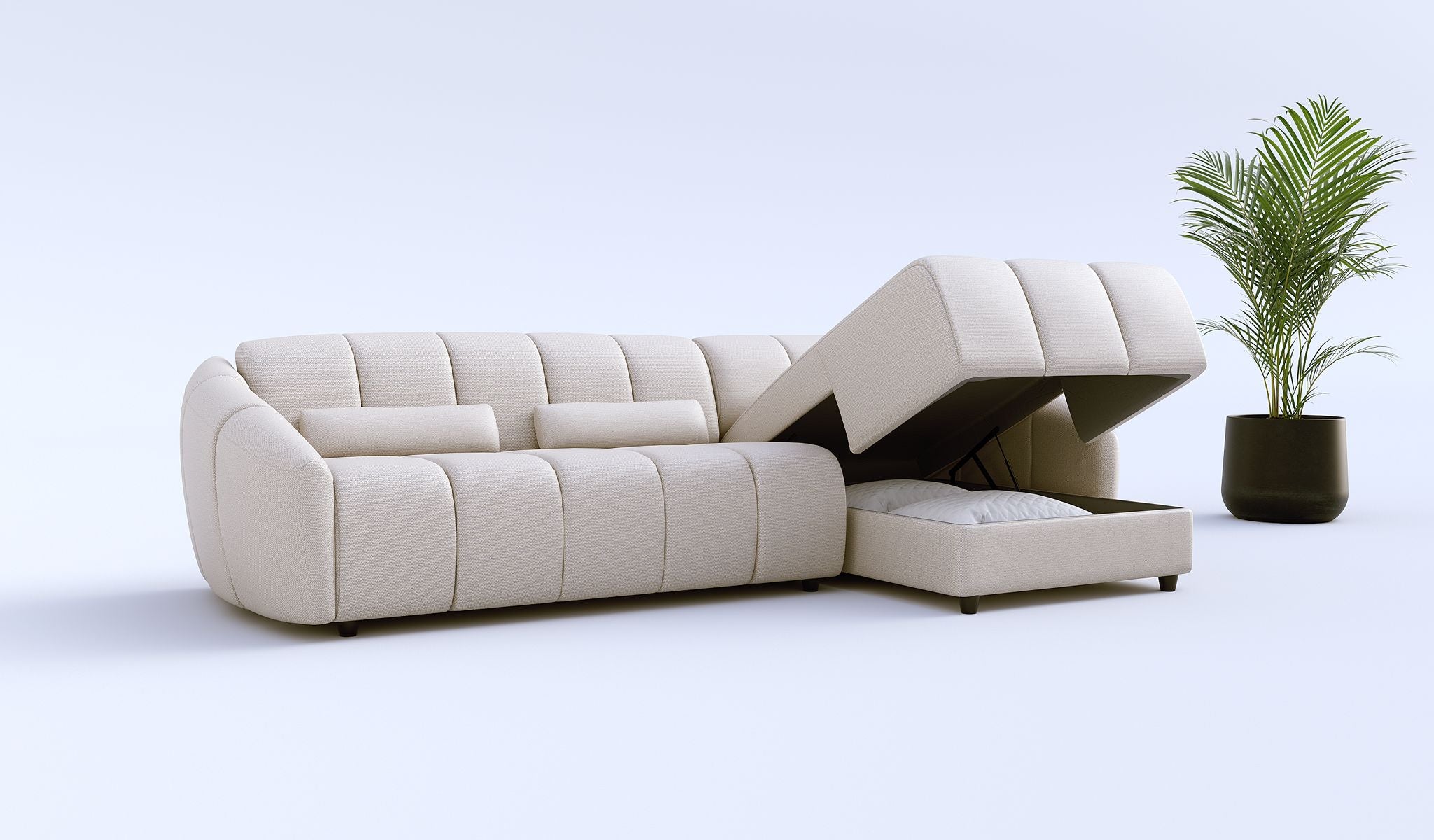 Ъглов разтегателен диван - легло «Melody» + три декоративни възглавници, ширина 315см