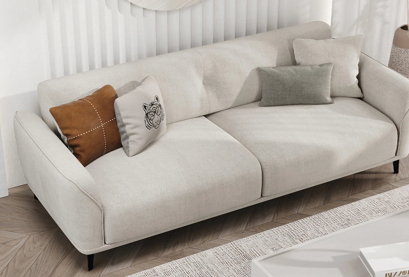 Триместен разтегателен диван «Cante» + 4 декоративни възглавници, ширина 230см