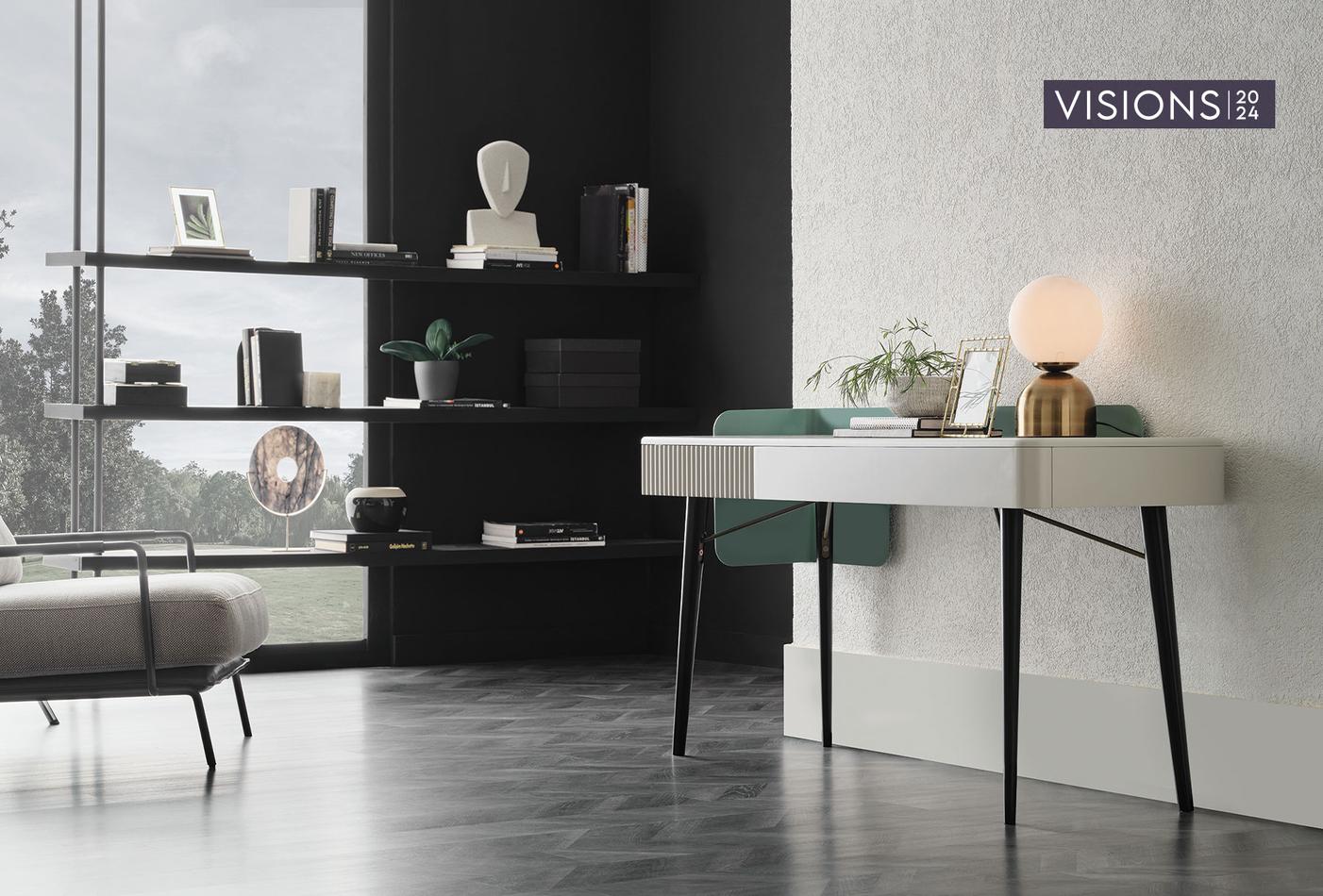 Тоалетка «Dublino» + чекмедже с органайзери, с фрезовани детайли, размер 160х83х50см