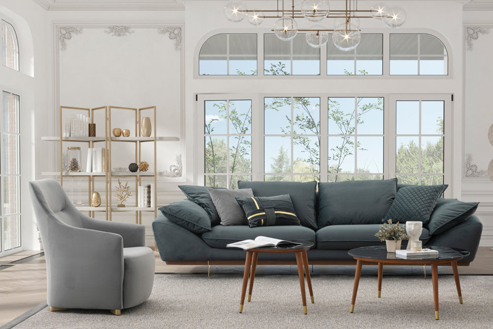 Четириместен диван «Bugatti Evo Air» + декоративни възглавници, ширина 282см