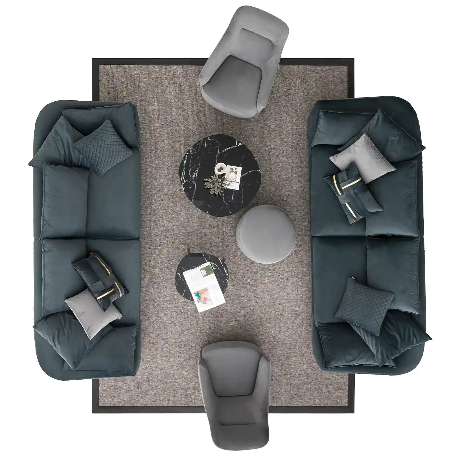 Четириместен диван «Bugatti Evo Air» + декоративни възглавници, ширина 282см