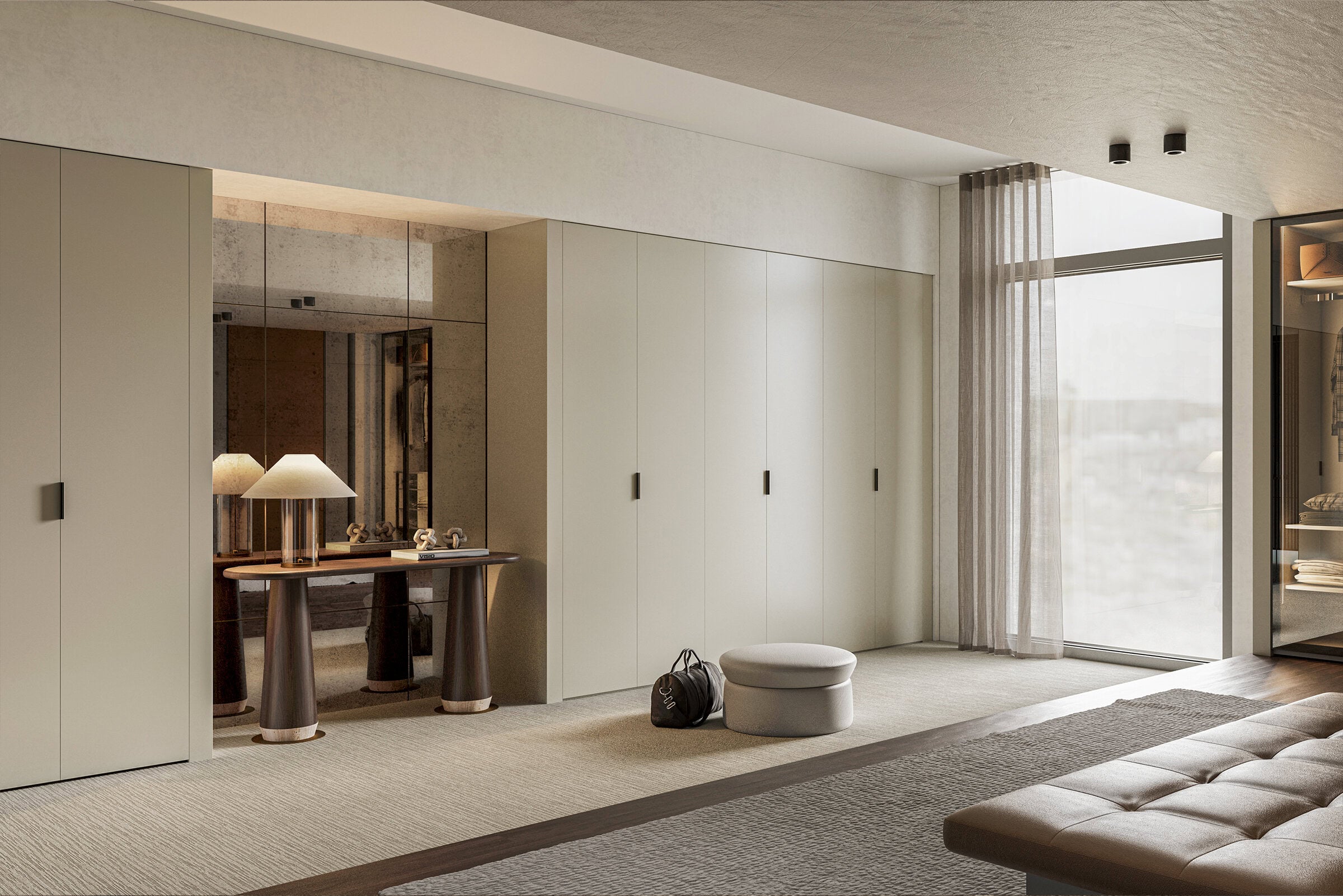 Врати за модулен гардероб «Alfa» - опушено стъкло, огледало, ПДЧ