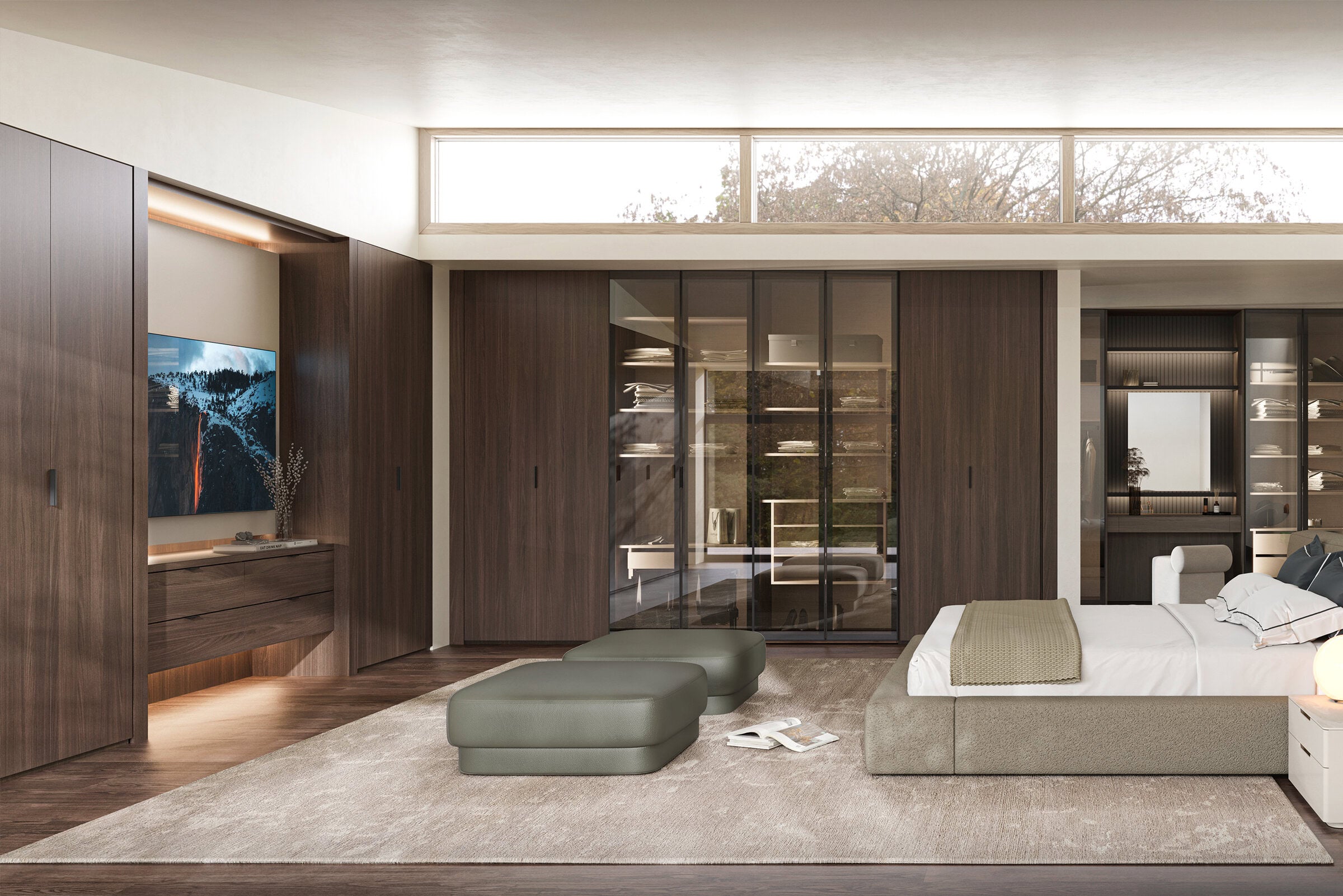 Врати за модулен гардероб «Alfa» - опушено стъкло, огледало, ПДЧ