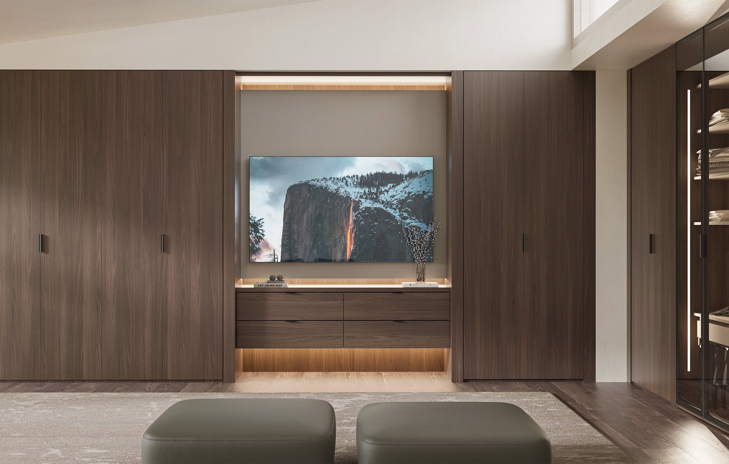 Врати за модулен гардероб «Alfa» - опушено стъкло, огледало, ПДЧ