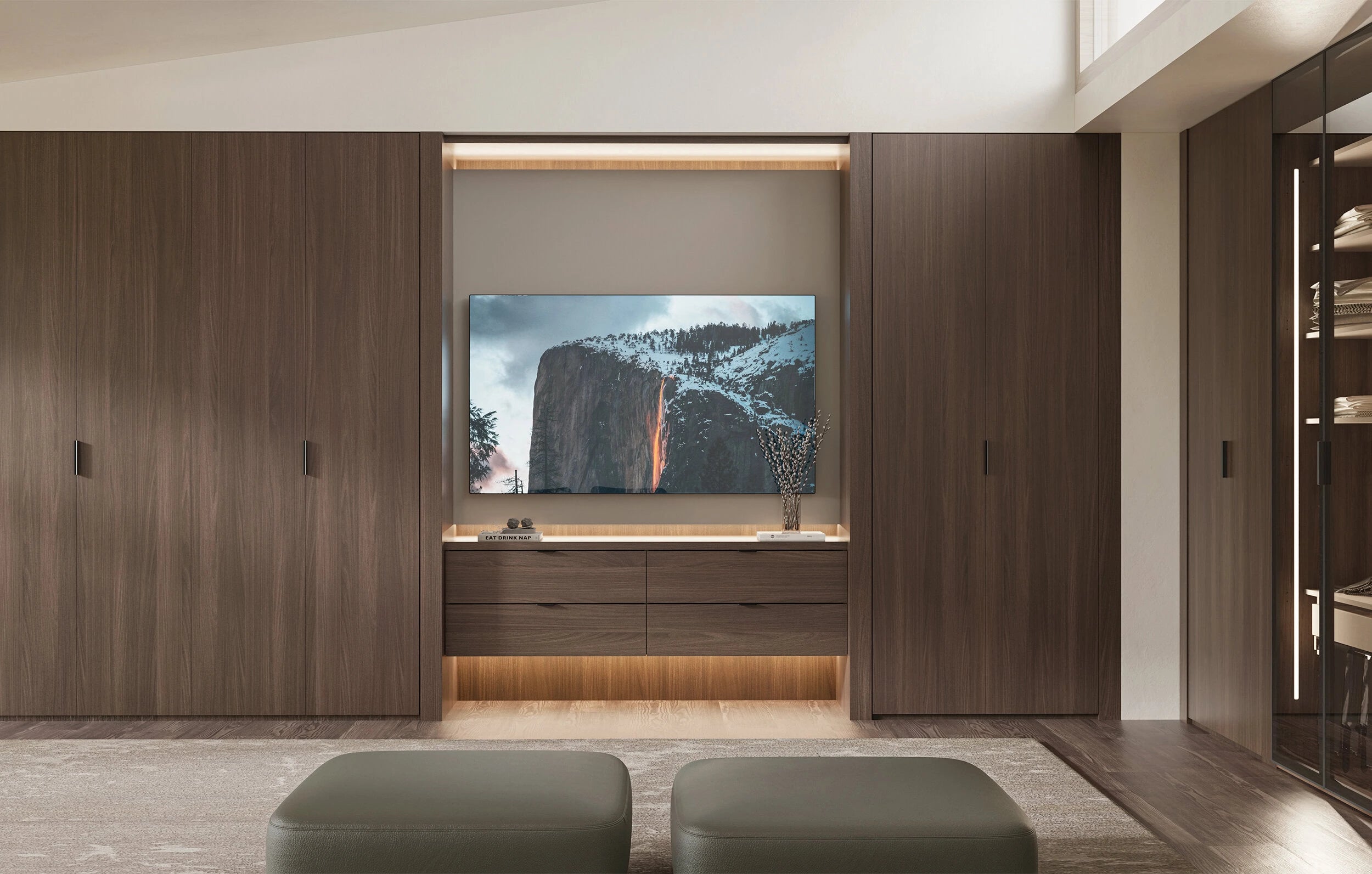 Врати за модулен гардероб «Alfa» - опушено стъкло, огледало, ПДЧ