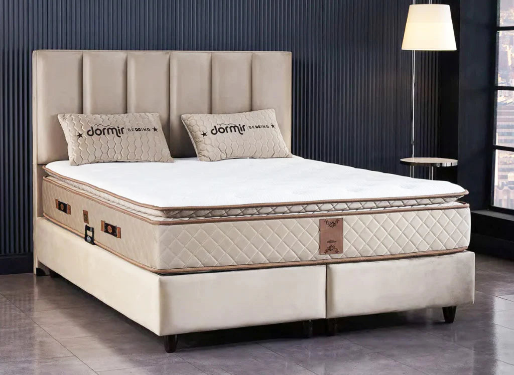 Тапицирано легло «Arte» + Матрак и табла - с място за съхранение, повдигащ механизъм, система за безшумно затваряне