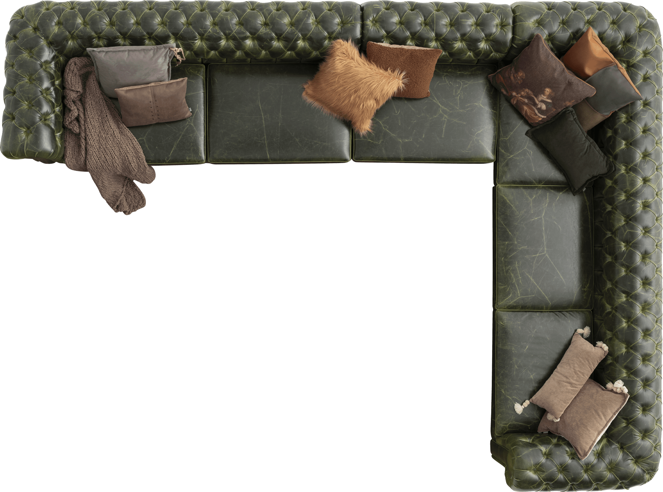 Ъглов диван «Aspendos Italian» от серия Colorium, с декоративни възглавници, ширина 320см