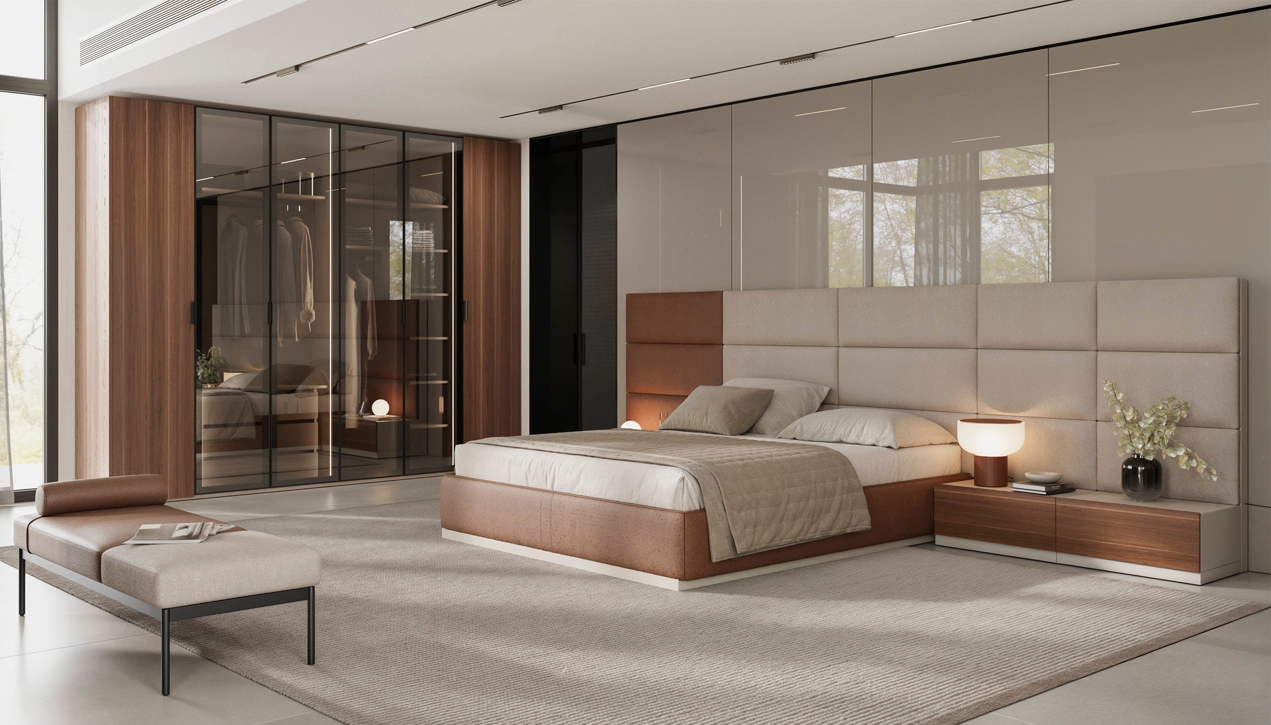 Врати за модулен гардероб «Alfa» - опушено стъкло, огледало, ПДЧ