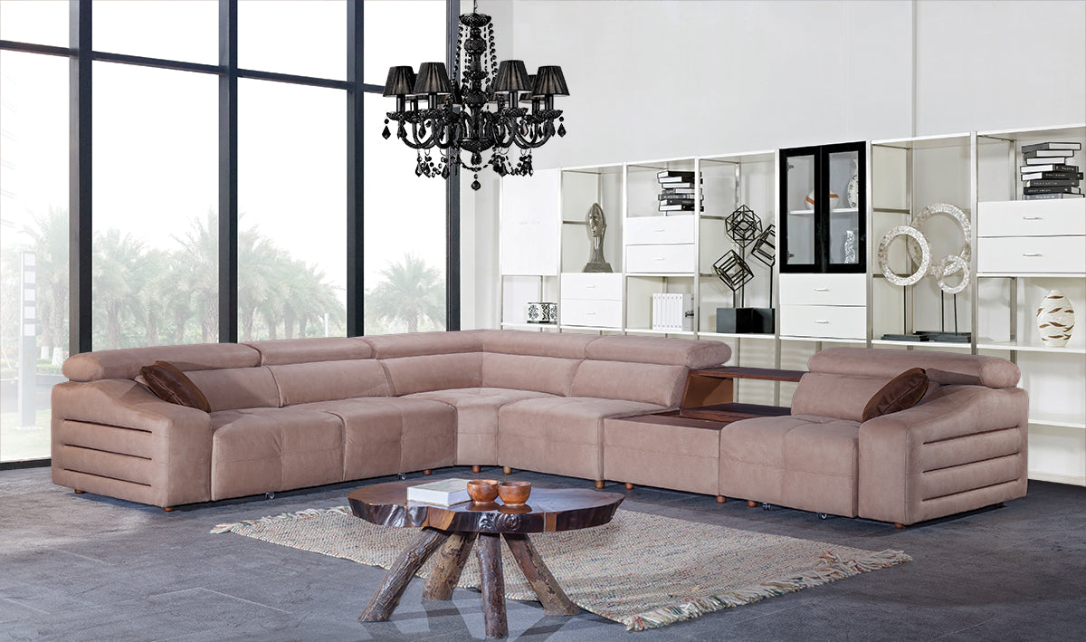 Ъглов разтегателен диван «Azra» + електрически механизъм, USB зарядна станция, ширина 390см