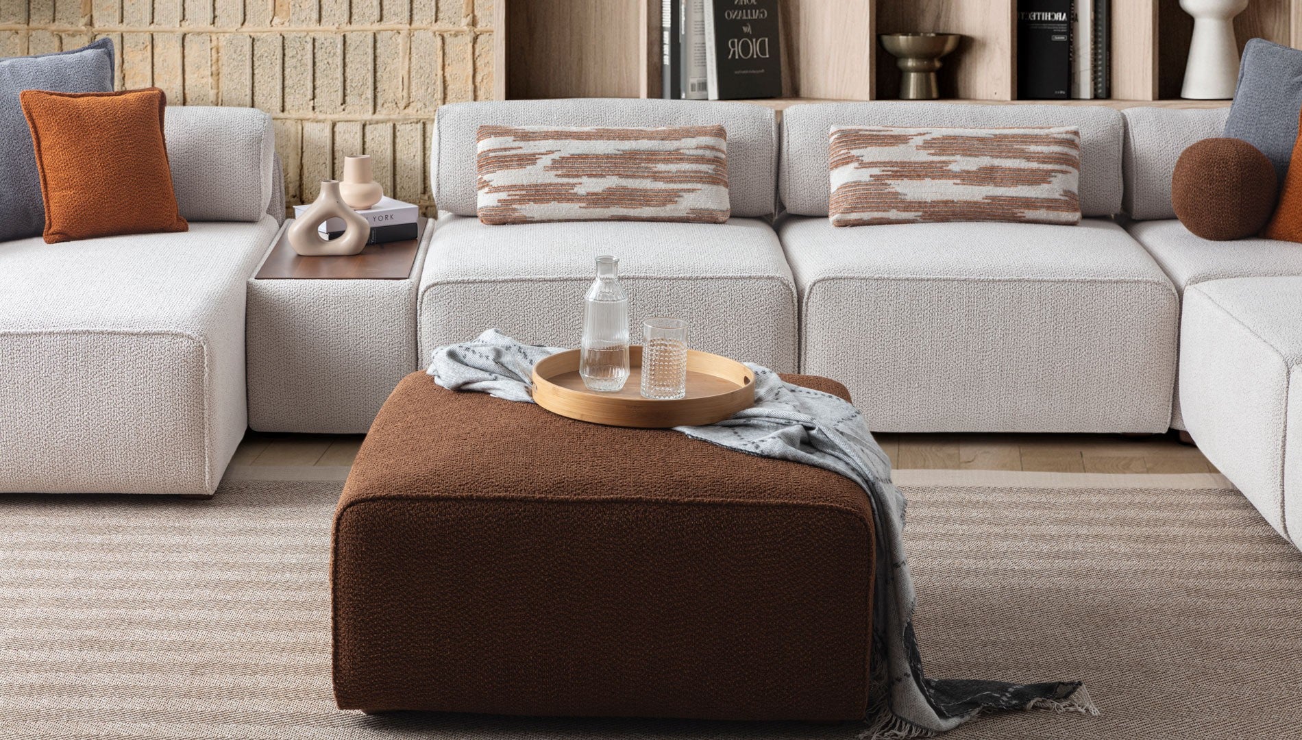 Модулен диван «Lego» + конзолна масичка, лежанка, 7 модула