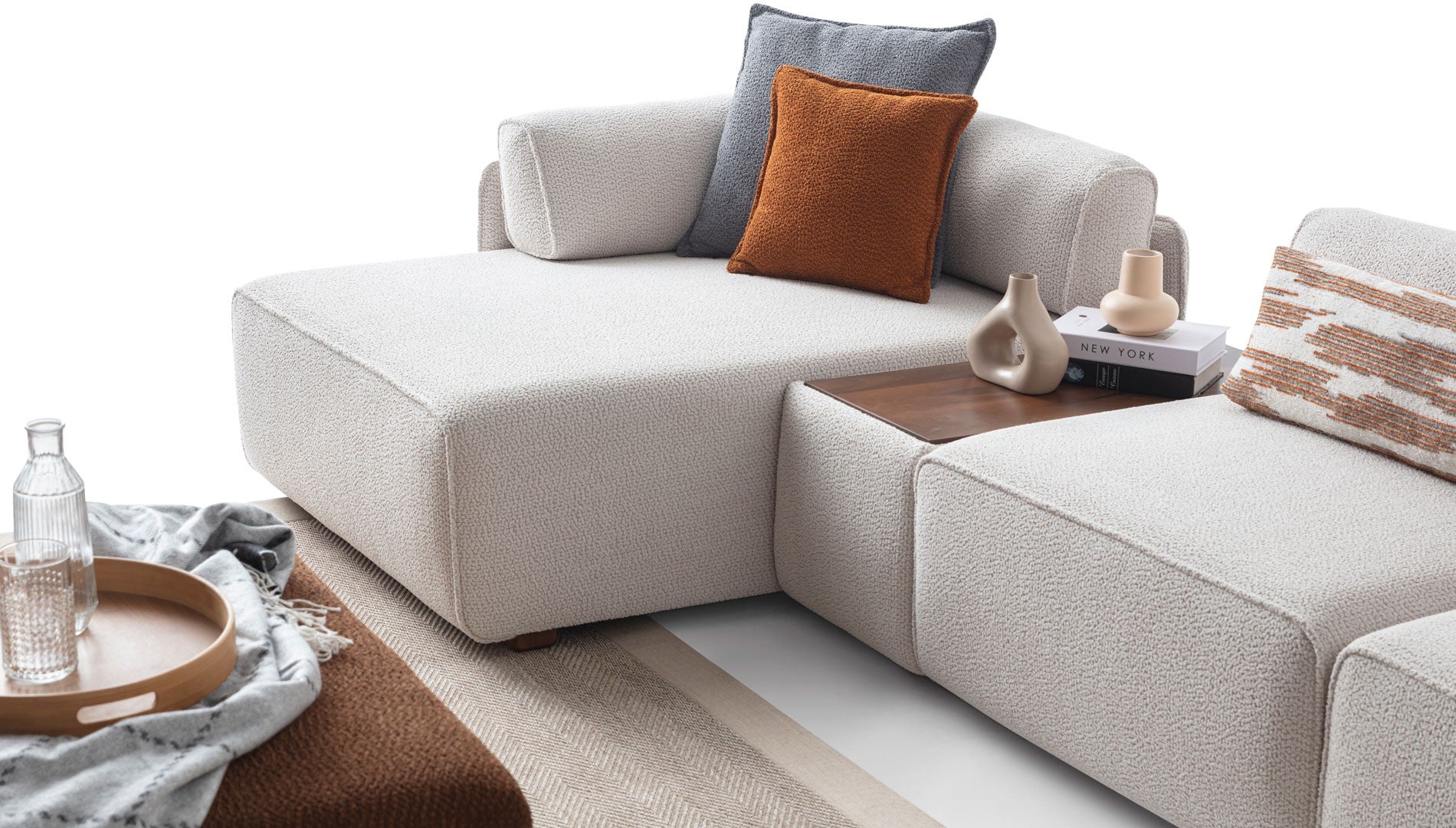 Модулен диван «Lego» + конзолна масичка, лежанка, 7 модула